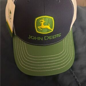 John Deere Navy and Green Embroidered Logo Mesh-Back Cap